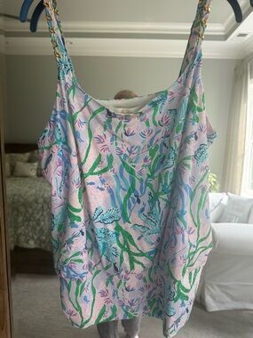 Lilly Pulitzer Pink Green Blue Floral Tank Top